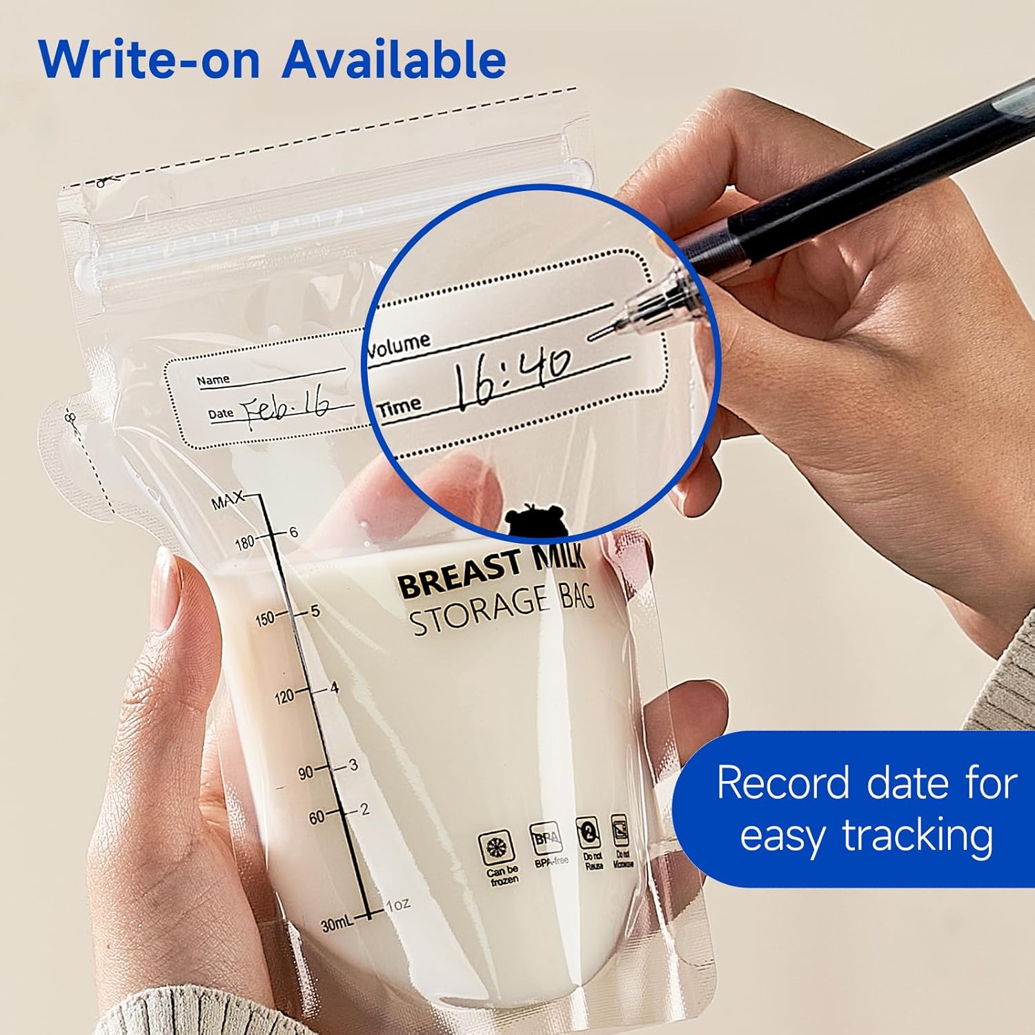 Snow Bear 120Pcs Breastmilk Storage Bag for Freezer