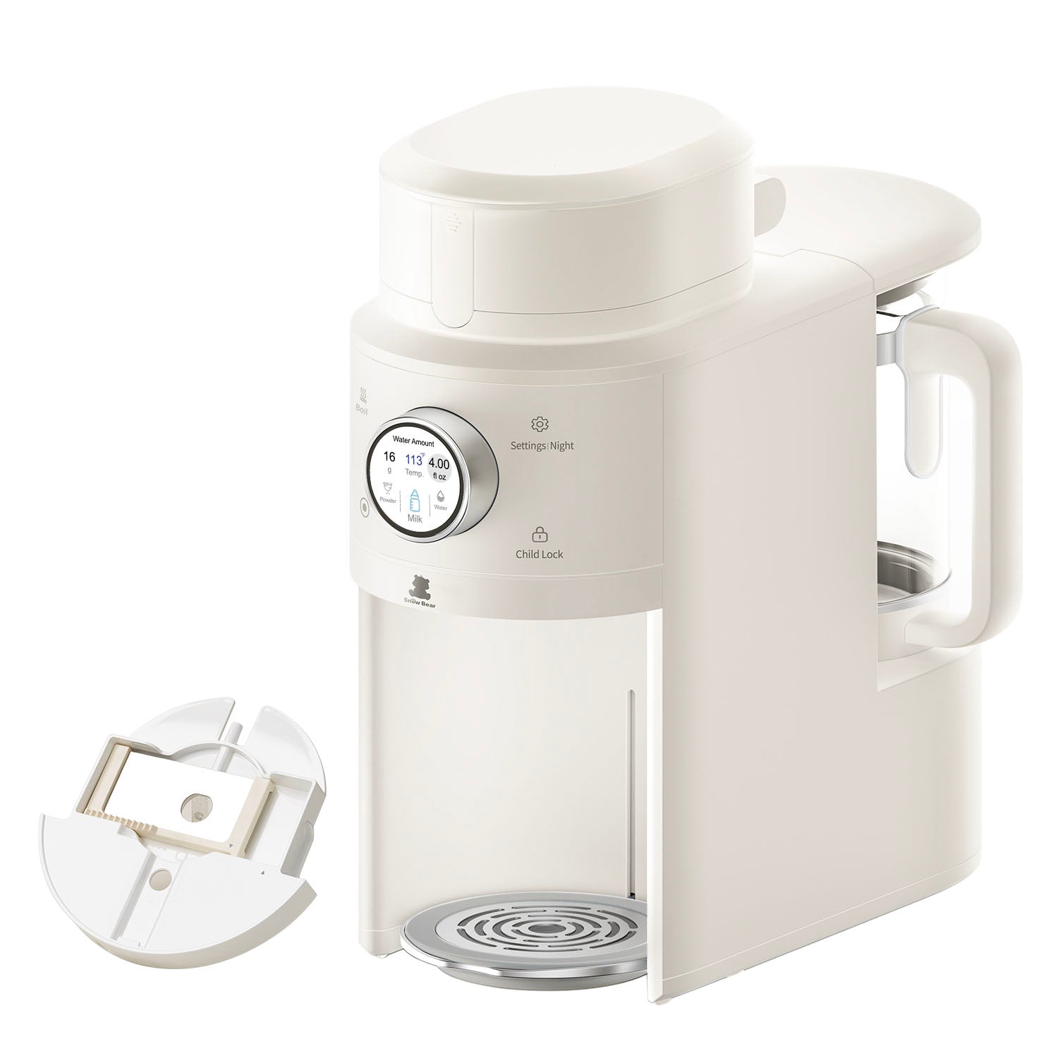 Snow Bear Baby Formula Dispenser Maker–One-Touch Mix Warm Formula