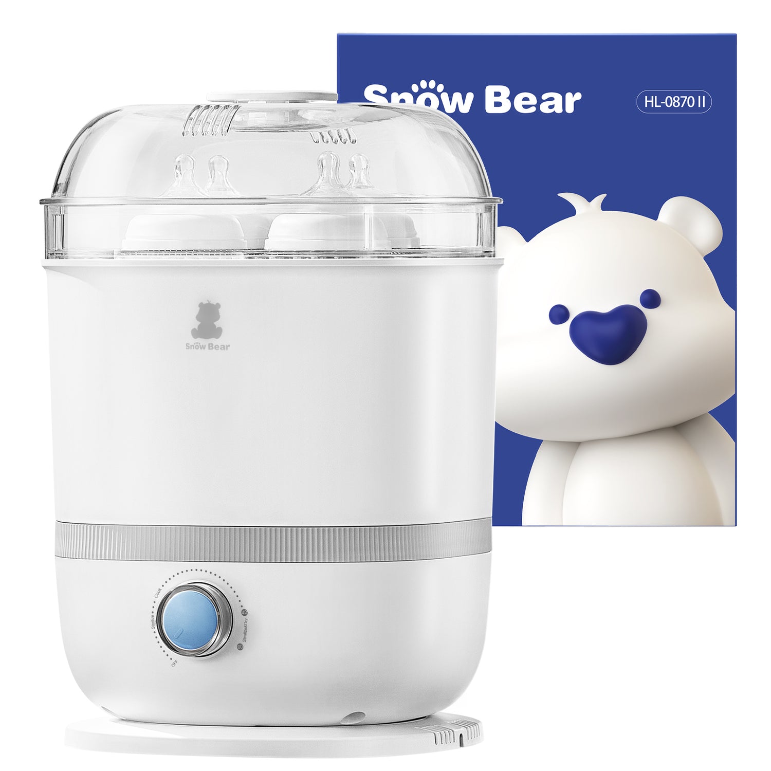 Snow Bear Baby Bottle Sterilizer Dryer,6-in-1 Steam Bottle Sterilizer