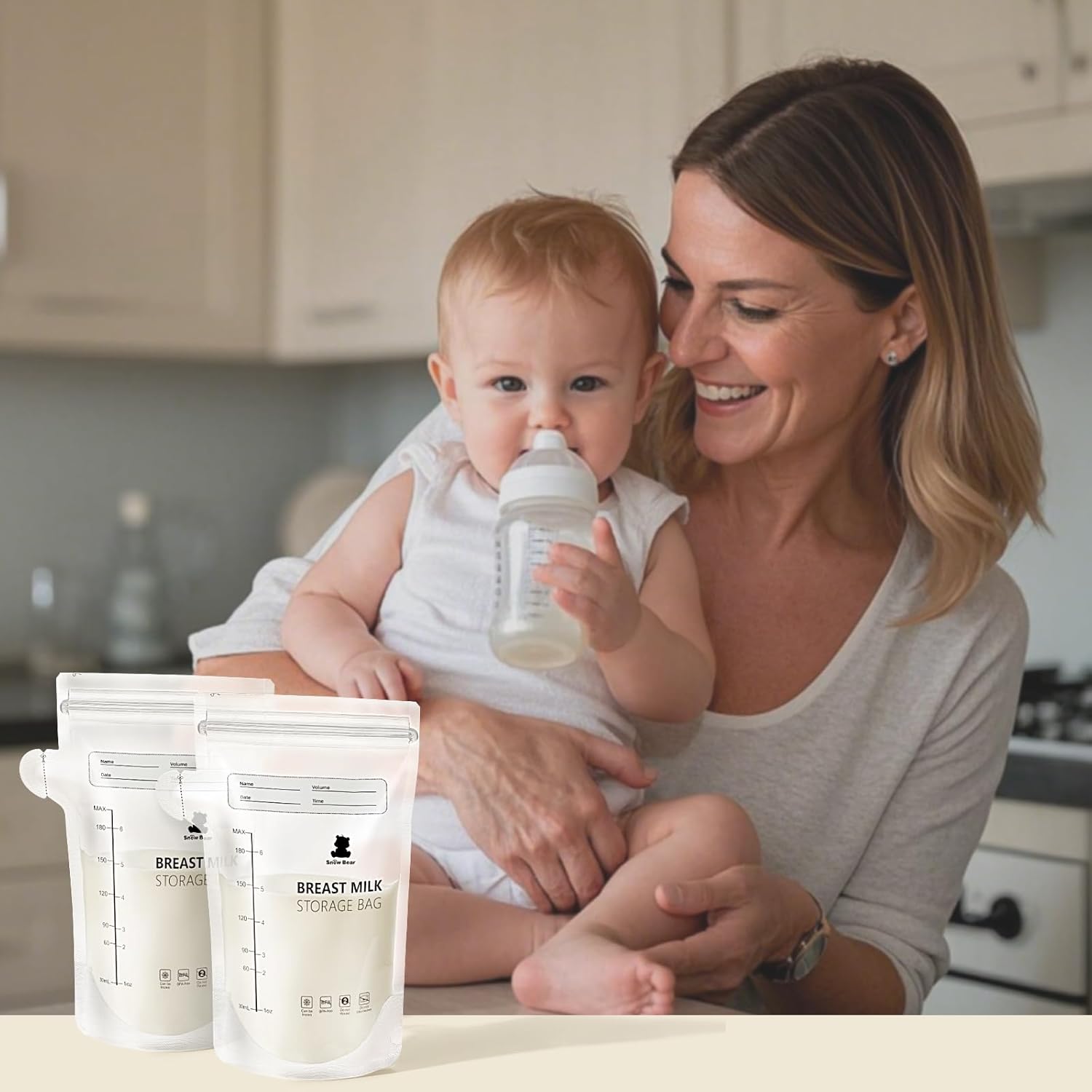 Snow Bear 120Pcs Breastmilk Storage Bag for Freezer