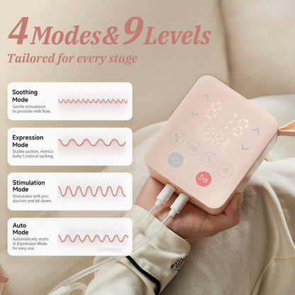 Snow Bear 2500mAh Electric Breast Pump,4 Pumping Modes 9 Intensity Levels