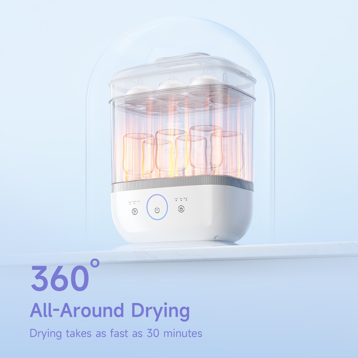 Snow Bear Bottle Sterilizer Dryer,6-in-1 Smart Steam Bottle Sterilizer