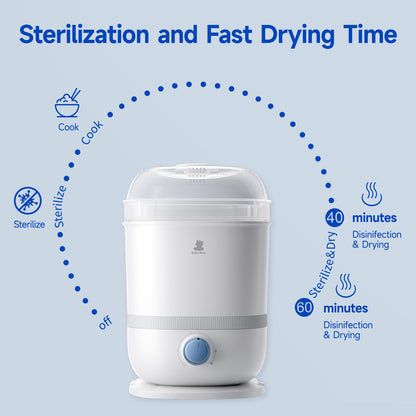 Snow Bear Baby Bottle Sterilizer Dryer,6-in-1 Steam Bottle Sterilizer