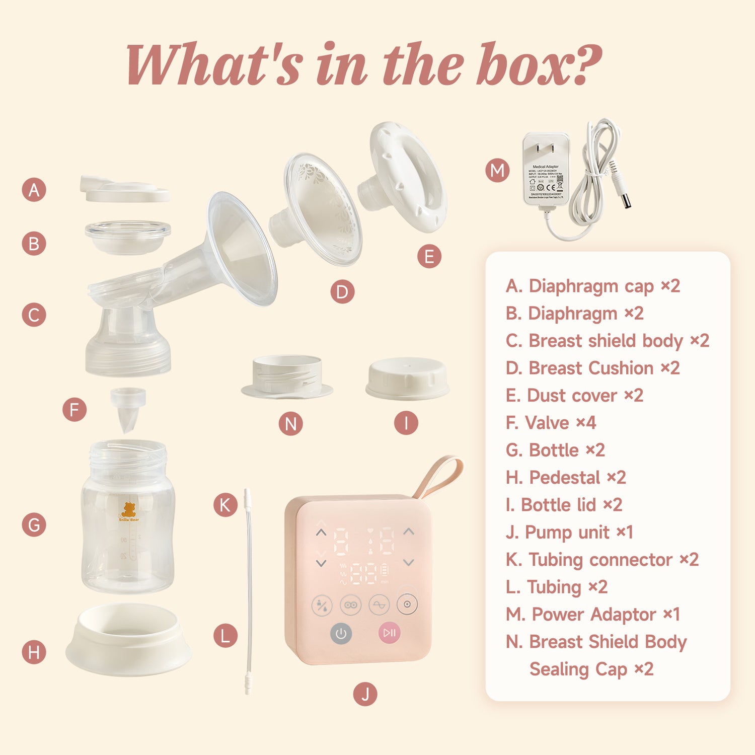 Snow Bear 2500mAh Electric Breast Pump,4 Pumping Modes 9 Intensity Levels