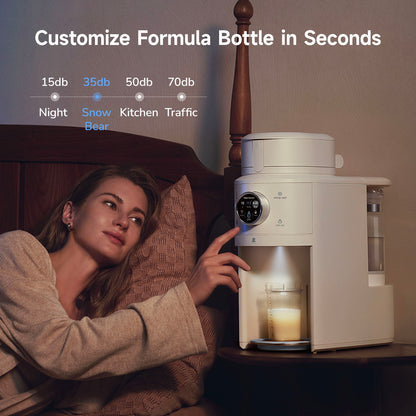 Snow Bear Baby Formula Dispenser Maker–One-Touch Mix Warm Formula
