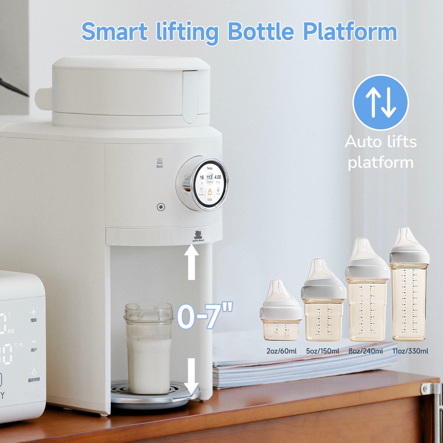 Snow Bear Baby Formula Dispenser Maker–One-Touch Mix Warm Formula