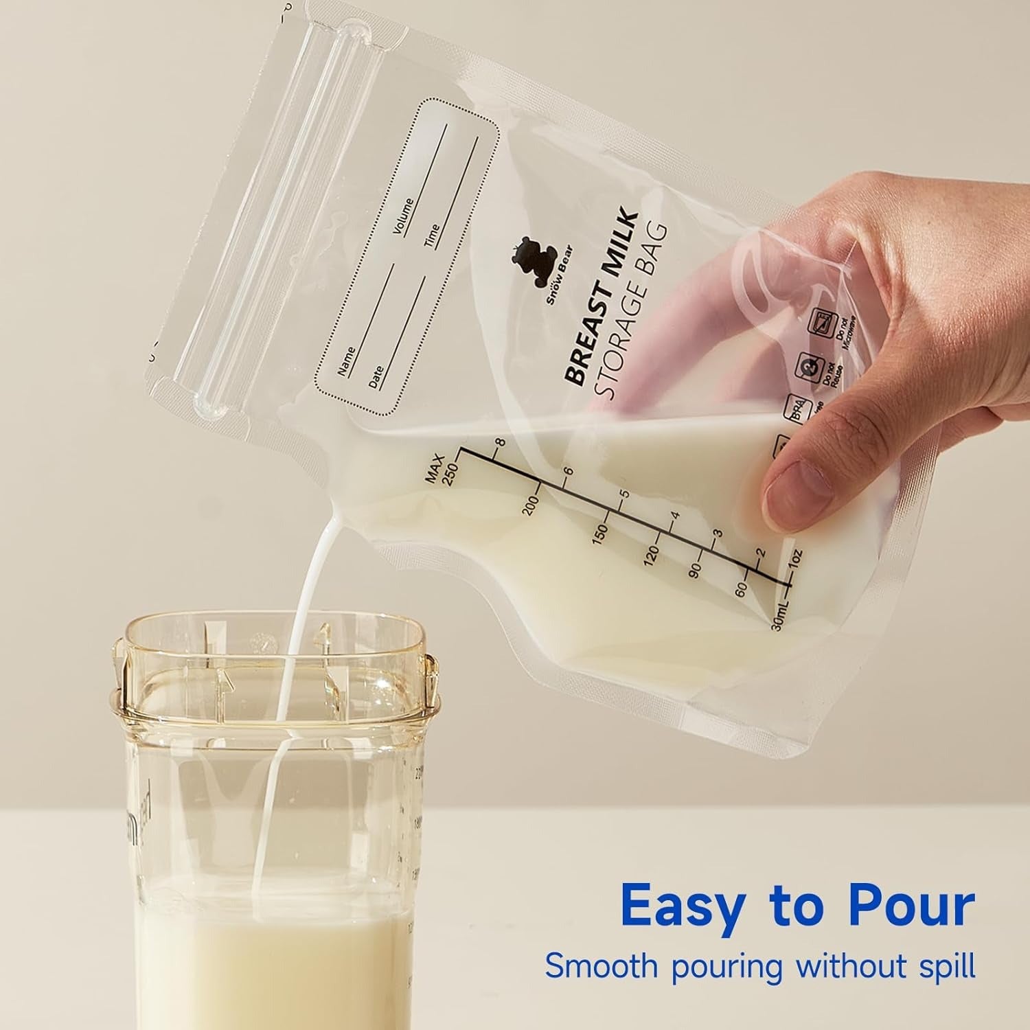 Snow Bear 120Pcs Breastmilk Storage Bag for Freezer 